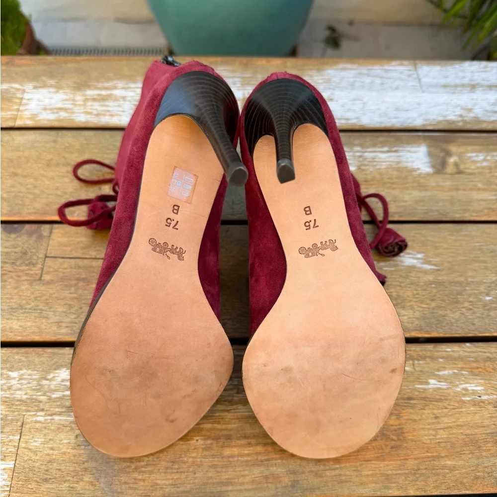 COACH peep toe lace up booties - Picture 6 of 6